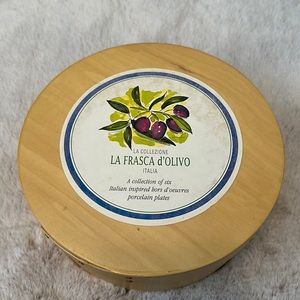 Crate&Barrel la frasca d’olivo plates set of 5 NEW